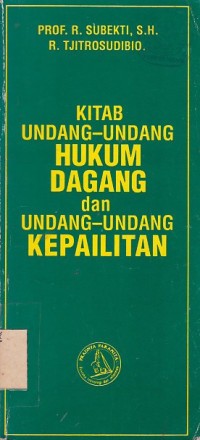 Image of Kitab hukum dagang dan undang-undang kepailitan